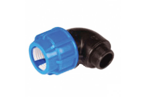 PP elbow 90° Ø 50 with  1½" male thread
